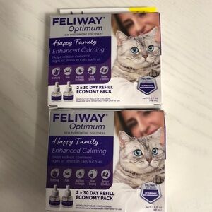 - BRAND NEW/SEALED- Four CevaFeliway Optimum 48mL Diffuser Refills-